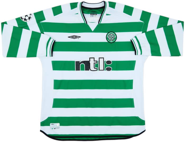 2001-03 Celtic Home L/S Shirt Sutton #9 - 4/10 - (XXL)