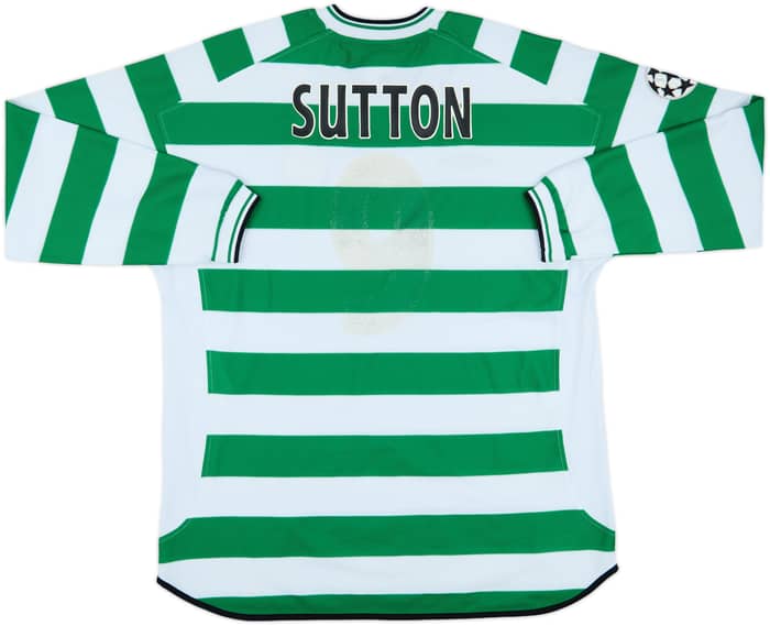 2001-03 Celtic Home L/S Shirt Sutton #9 - 4/10 - (XXL)