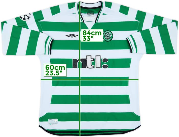 2001-03 Celtic Home L/S Shirt Sutton #9 - 4/10 - (XXL)