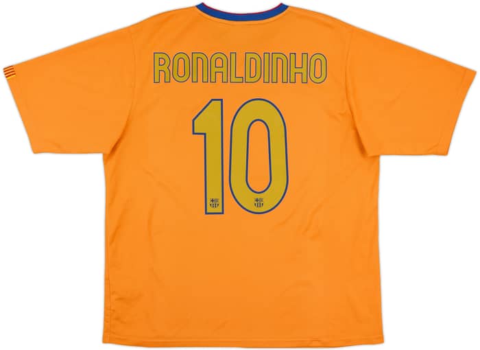 2006-08 Barcelona Basic Away Shirt Ronaldinho #10 - 8/10 - (XXL)