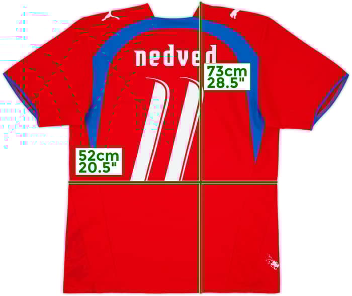 2006-08 Czech Republic Home Shirt Nedved #11 - 7/10 - (M)