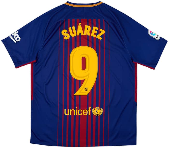 2017-18 Barcelona Home Shirt Suarez #9 - 10/10 - (L)