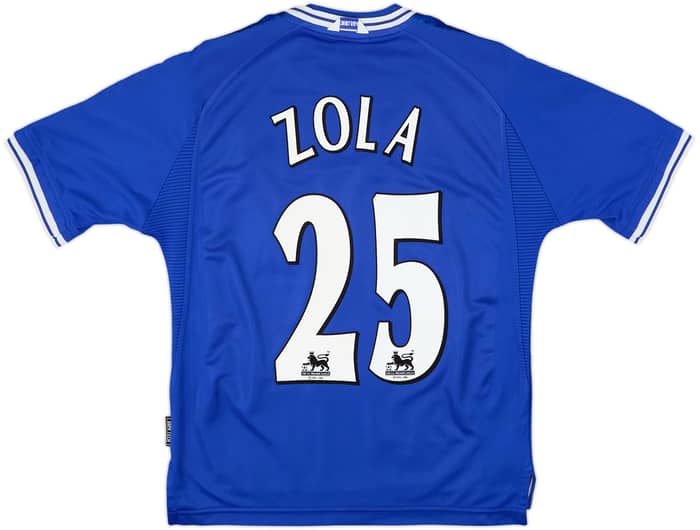 1999-01 Chelsea Home Shirt Zola #25 - 9/10 - (Y)