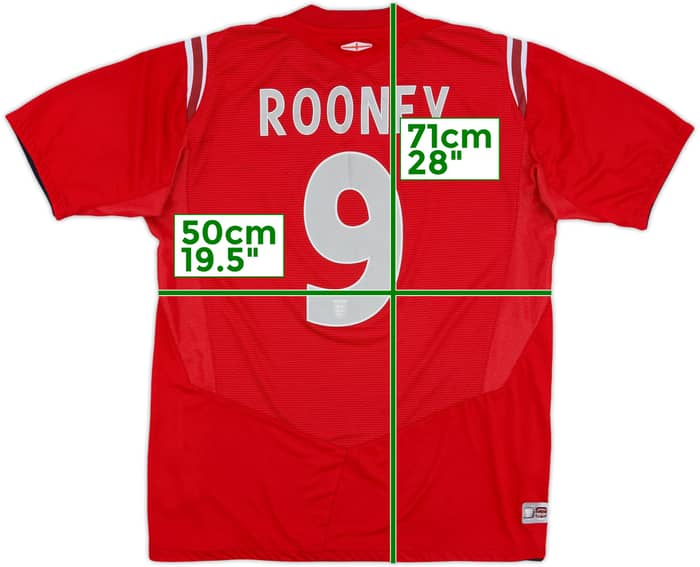 2004-06 England Away Shirt Rooney #9 - 8/10 - (M)