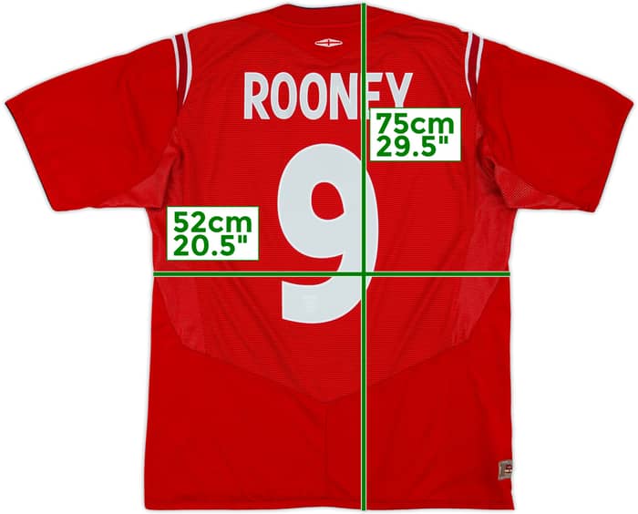 2004-06 England Away Shirt Rooney #9 - 6/10 - (L)