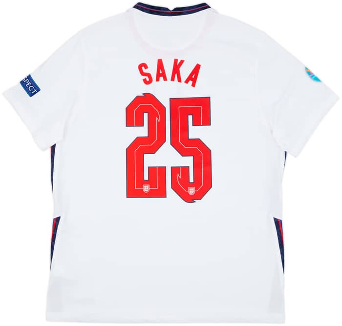 2020-22 England Home Shirt Saka #25 - 8/10 - (XL)