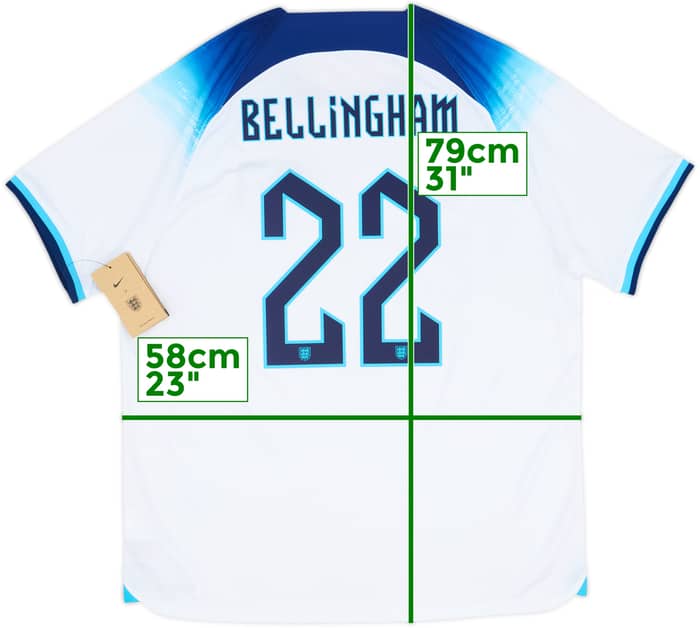 2022-23 England Home Shirt Bellingham #22 (XL)