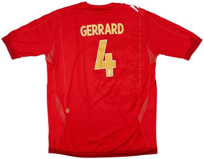 2004-06 England Away Shirt Gerrard #4 - 7/10 - (XL.Boys)