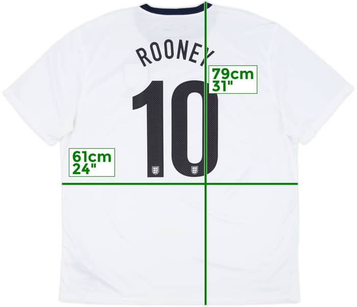 2013 England 150th Anniversary Home Shirt Rooney #10 - 9/10 - (XXL)