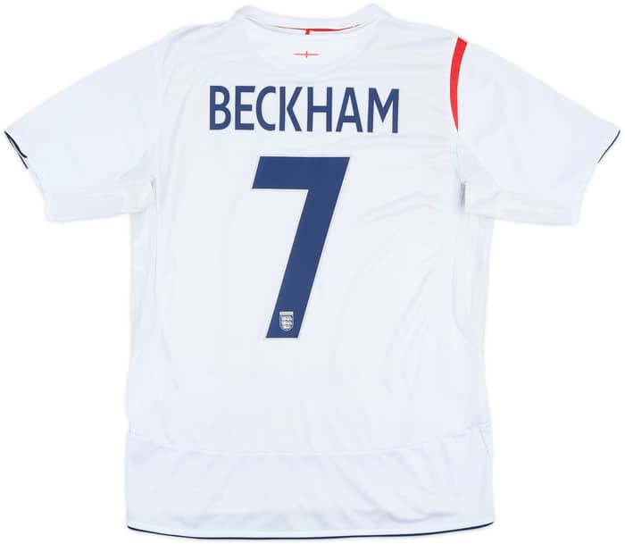 2005-07 England Home Shirt Beckham #7 - 5/10 - (M)