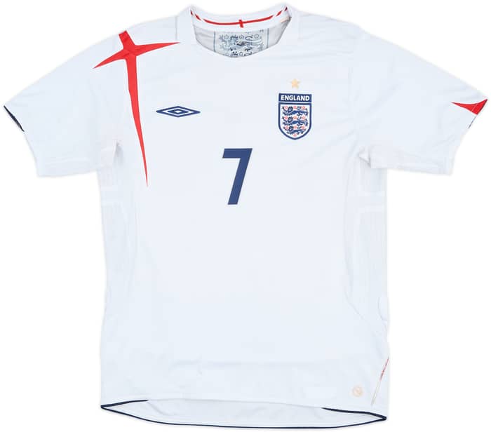 2005-07 England Home Shirt Beckham #7 - 5/10 - (M)