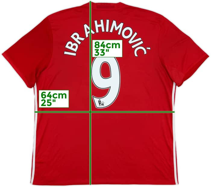 2016-17 Manchester United Home Shirt Ibrahimovic #9 - 8/10 - (XXL)