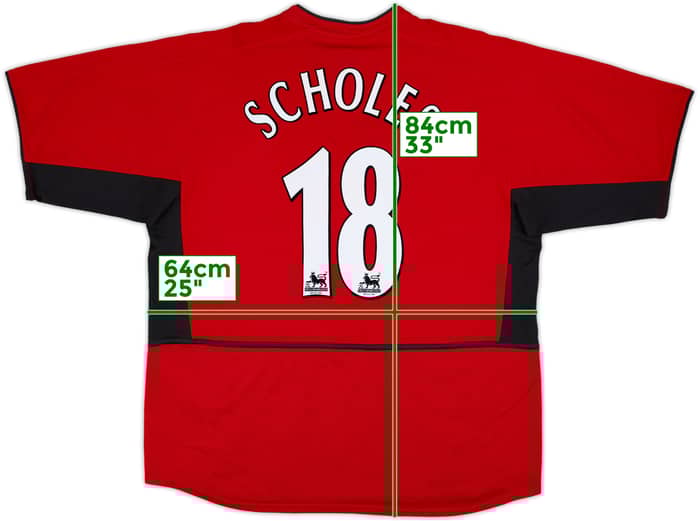 2002-04 Manchester United Home Shirt Scholes #18 - 8/10 - (XXL)