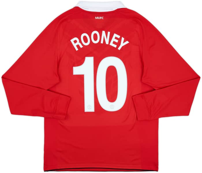 2010-11 Manchester United Home L/S Shirt Rooney #10 - 10/10 - (L)