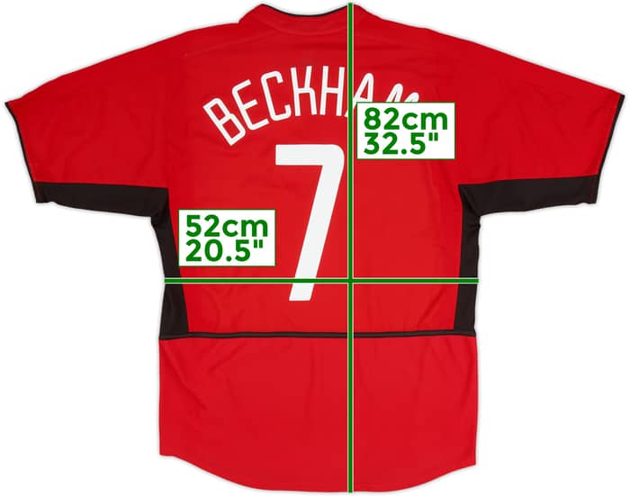 2002-04 Manchester United Home Shirt Beckham #7 - 6/10 - (L)