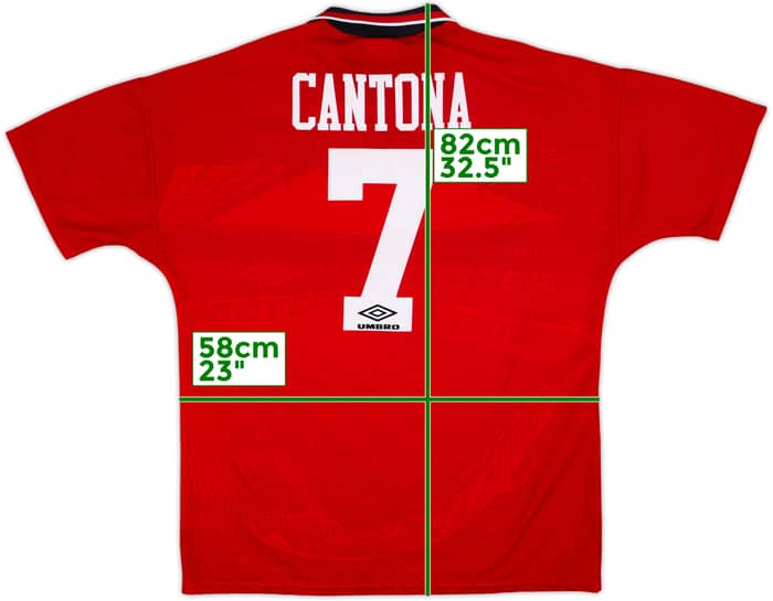 1994-96 Manchester United Home Shirt Cantona #7 - 8/10 - (XL)