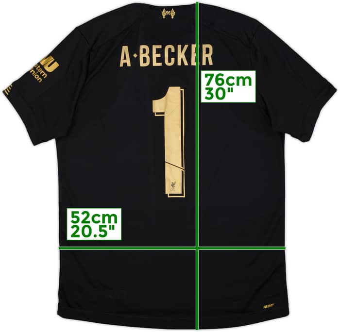2019-20 Liverpool GK S/S Shirt A.Becker #1 - 7/10 - (L)