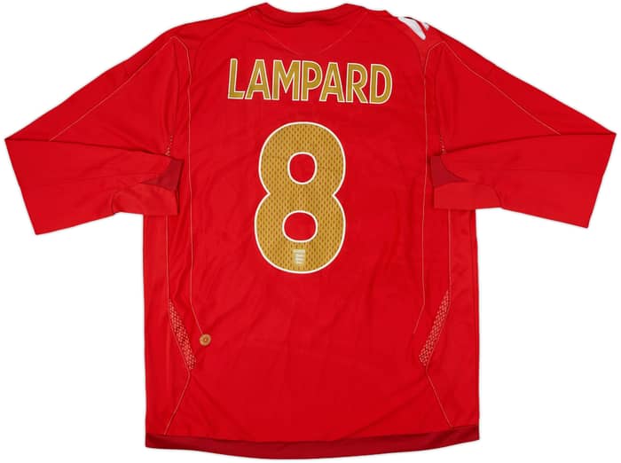 2006-08 England Away L/S Shirt Lampard #8 - 7/10 - (L)