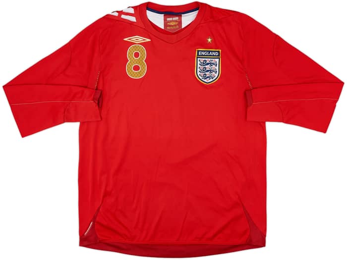 2006-08 England Away L/S Shirt Lampard #8 - 7/10 - (L)