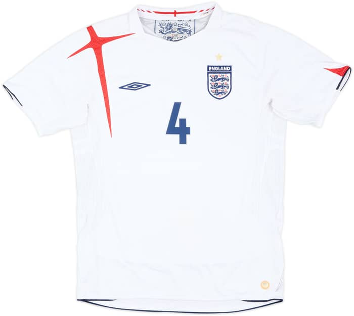2005-07 England Home Shirt Gerrard #4 - 6/10 - (M)