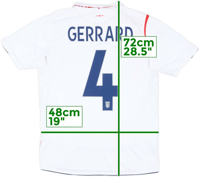 2005-07 England Home Shirt Gerrard #4 - 6/10 - (M)
