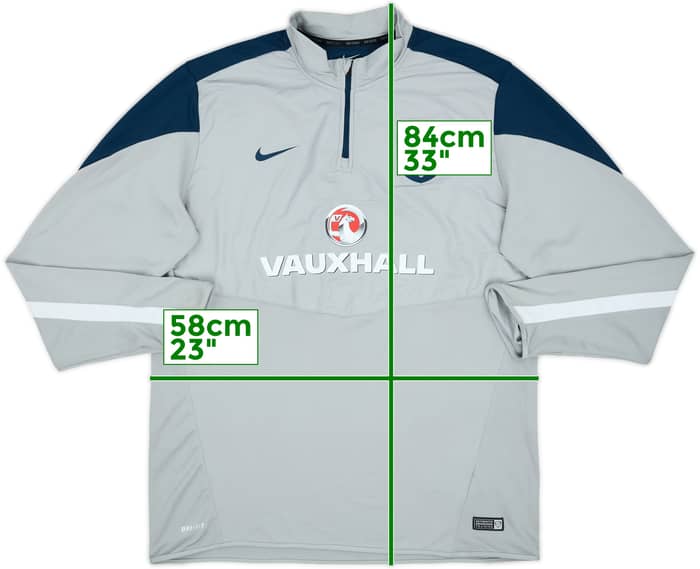 2014-15 England Nike 1/4 Zip Drill Top - 8/10 - (XL)