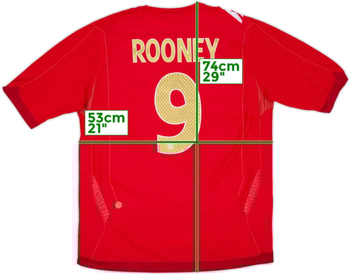 2006-08 England Away Shirt Rooney #9 - 8/10 - (L)
