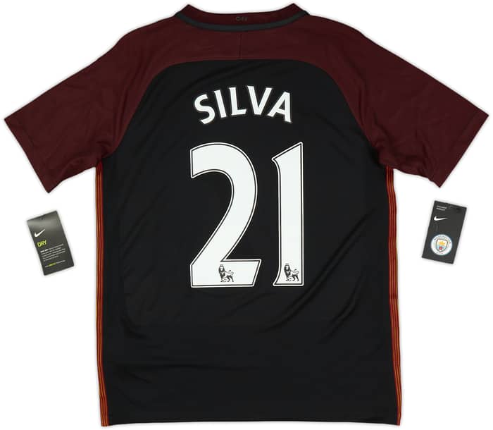 2016-17 Manchester City Away Shirt Silva #21 (XL.Boys)