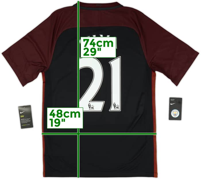 2016-17 Manchester City Away Shirt Silva #21 (S)