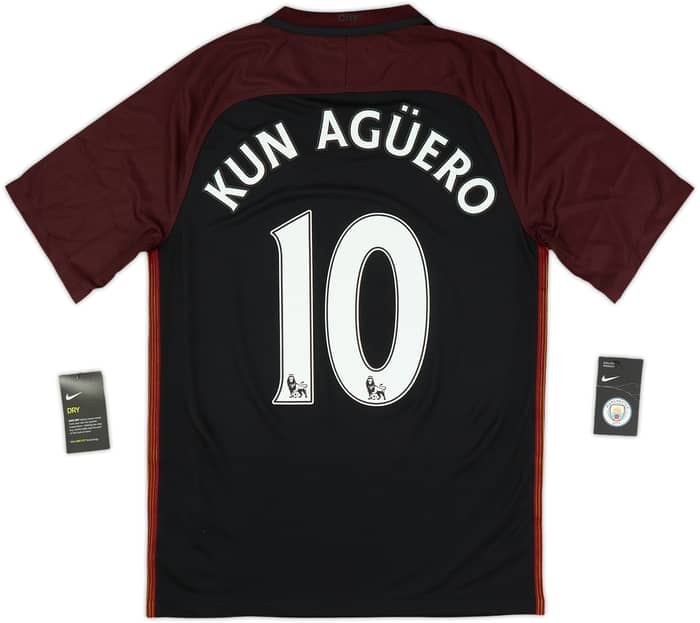 2016-17 Manchester City Away Shirt Kun Aguero #10 (S)