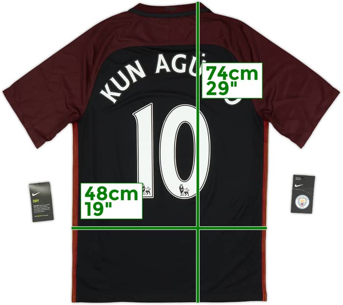 2016-17 Manchester City Away Shirt Kun Aguero #10 (S)