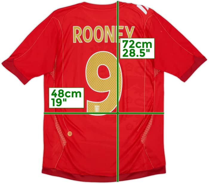 2006-08 England Away Shirt Rooney #9 - 6/10 - (S)