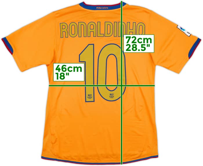 2006-08 Barcelona Away Shirt Ronaldinho #10 - 8/10 - (S)