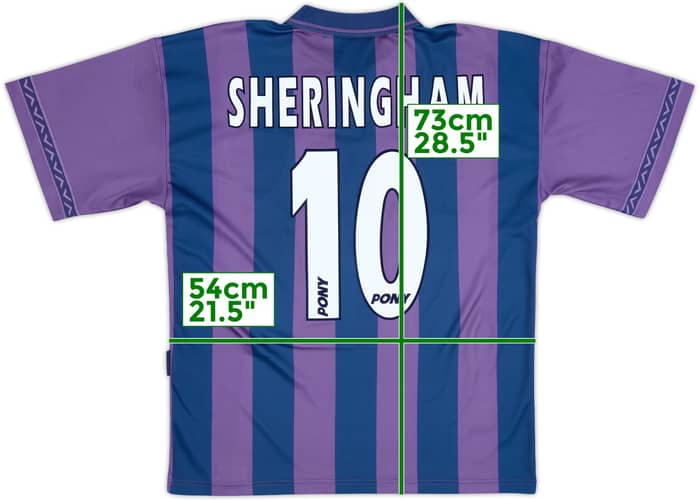 1995-97 Tottenham Away Shirt Sheringham #10 - 8/10 - (M)