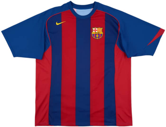 2004-05 Barcelona Basic Home Shirt Ronaldinho #10 - 9/10 - (L)