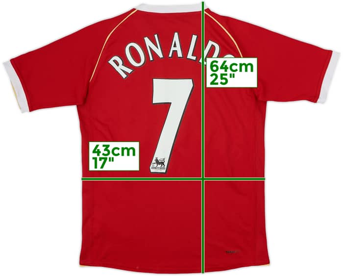 2006-07 Manchester United Home Shirt Ronaldo #7 - 7/10 - (L.Boys)