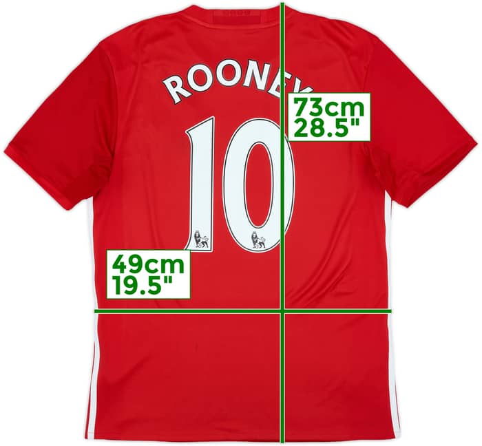 2016-17 Manchester United Home Shirt Rooney #10 - 7/10 - (M)