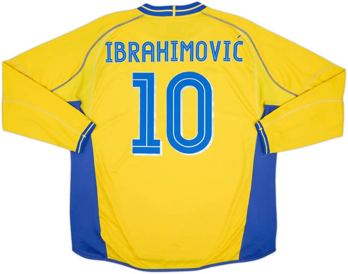 2003-04 Sweden Home L/S Shirt Ibrahimovic #10 - 8/10 - (XXL)