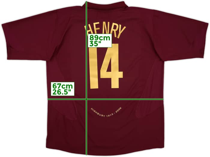 2005-06 Arsenal Home Shirt Henry #14 - 8/10 - (3XL)