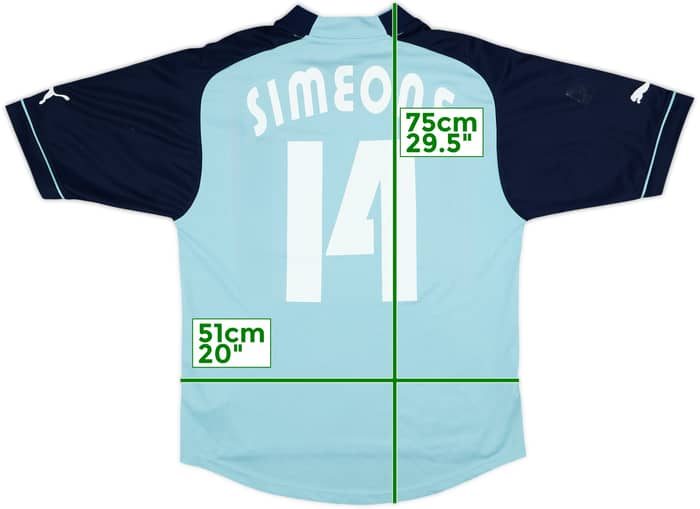 2002-03 Lazio Third Shirt Simeone #14 - 8/10 - (L)