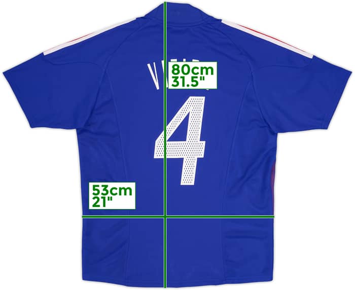 2002-04 France Home Shirt Vieira #4 - 9/10 - (M)