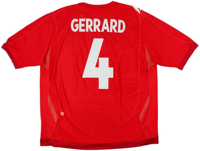 2006-08 England Away Shirt Gerrard #4 - 8/10 - (XXL)