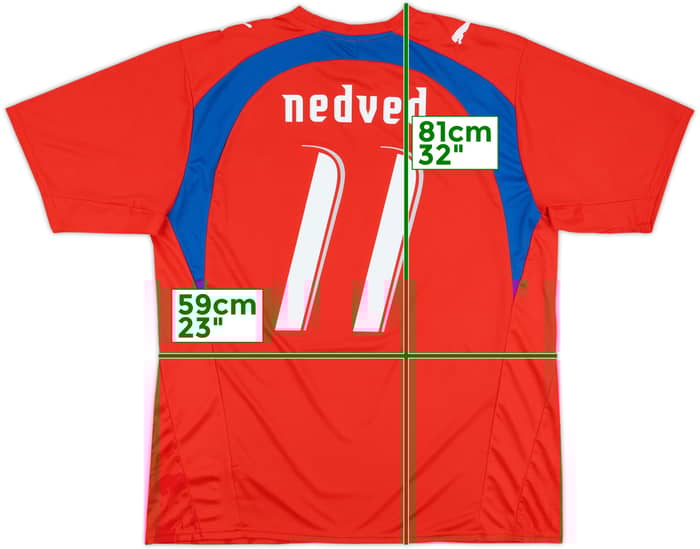 2006-08 Czech Republic Basic Home Shirt Nedved #11 - 8/10 - (XL)