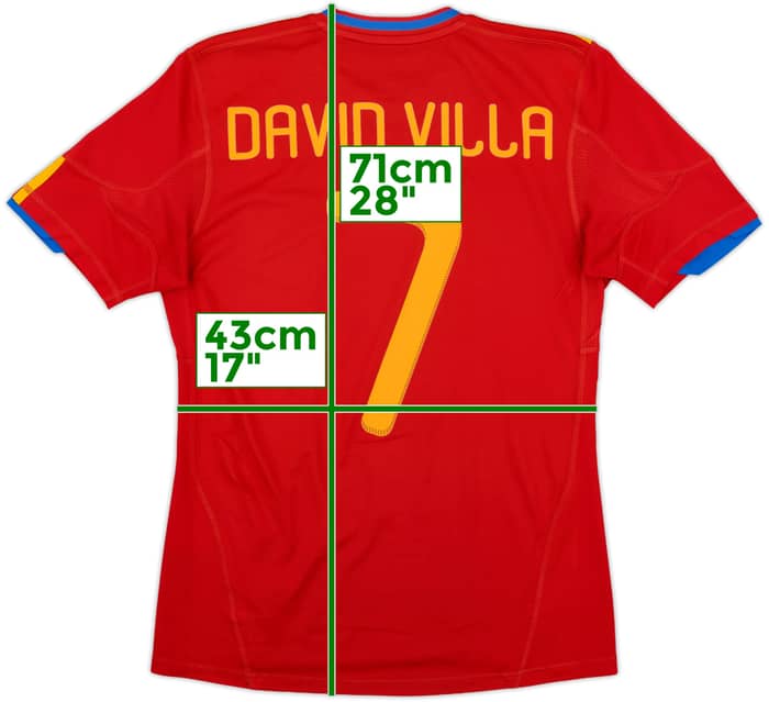 2009-10 Spain Home Shirt David Villa #7 - 7/10 - (S)