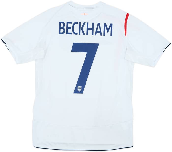 2005-07 England Home Shirt Beckham #7 - 6/10 - (M)