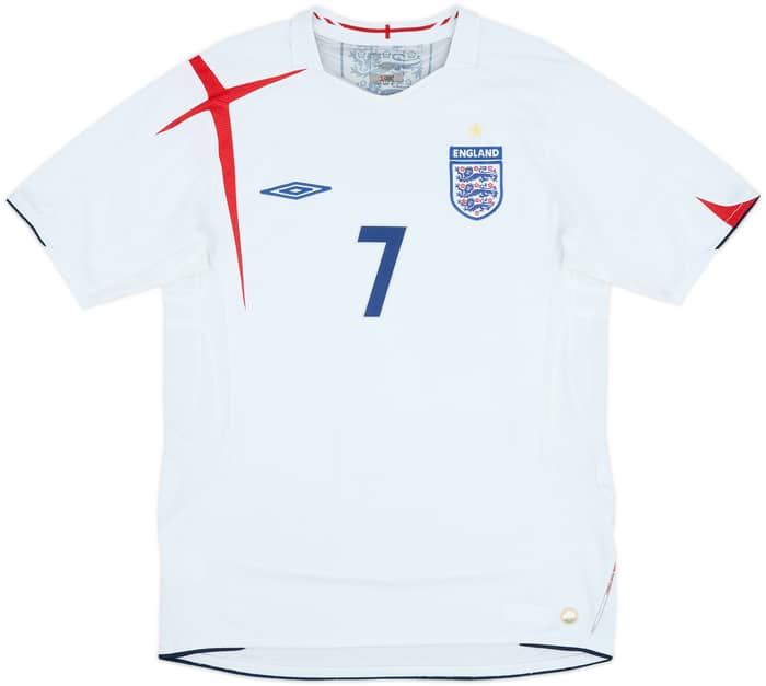 2005-07 England Home Shirt Beckham #7 - 6/10 - (M)