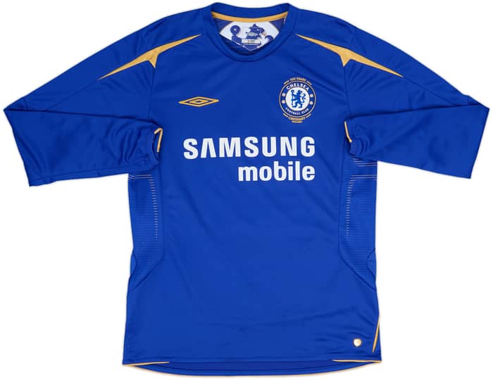 2005-06 Chelsea Centenary Home L/S Shirt Drogba #15 - 8/10 - (M)