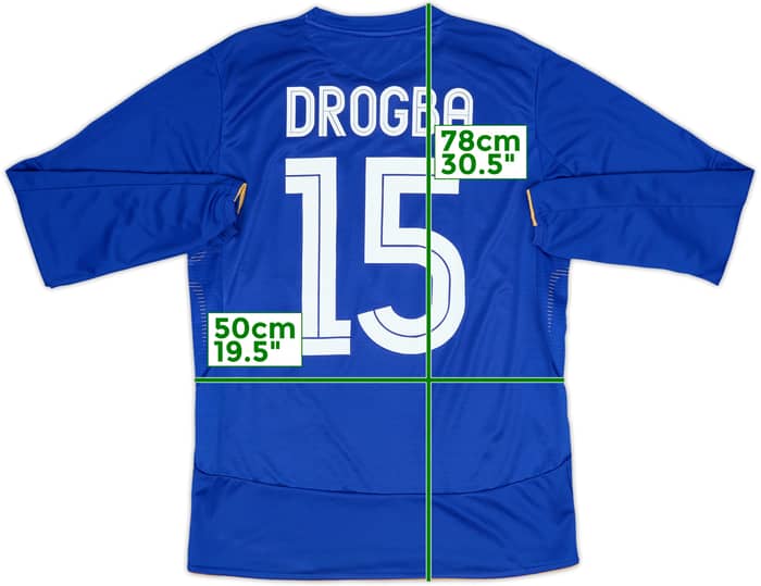 2005-06 Chelsea Centenary Home L/S Shirt Drogba #15 - 8/10 - (M)