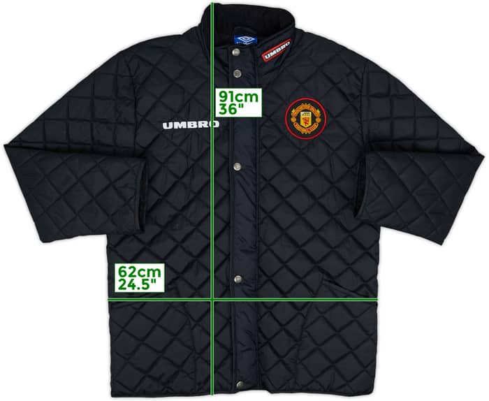 1996-97 Manchester United Umbro Quilted Jacket - 8/10 - (L)