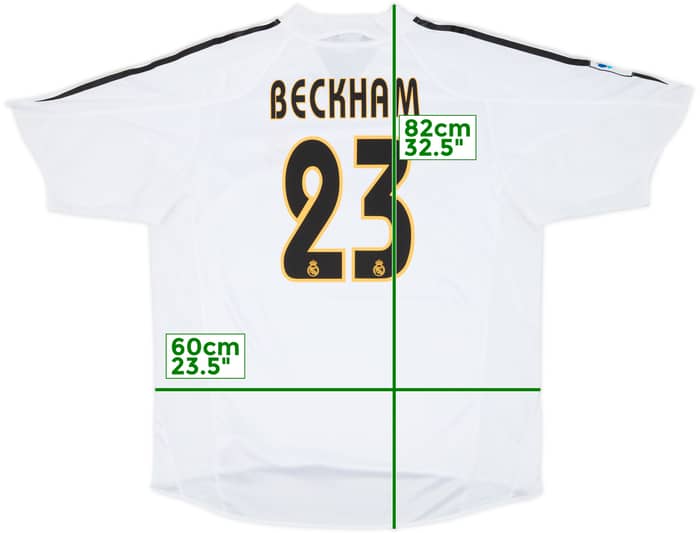 2004-05 Real Madrid Home Shirt Beckham #23 - 8/10 - (XL)